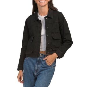 Spring Cropped Snap Button Denim Jacket